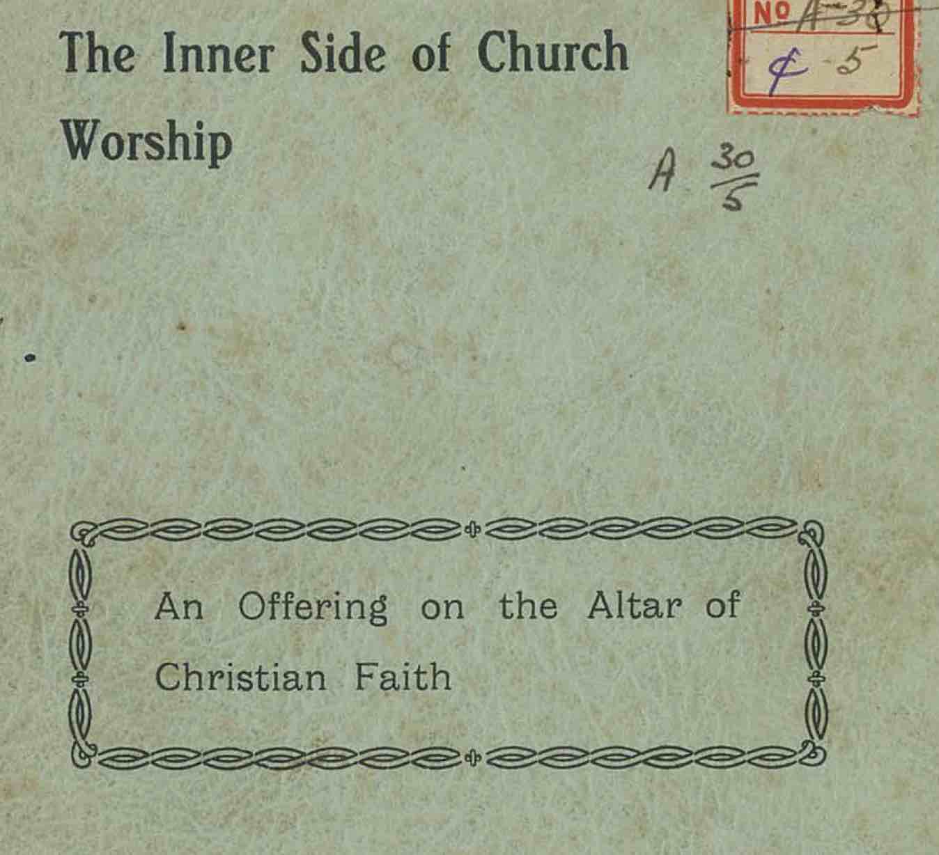 The Inner Side of Church Worship bu G Hodson