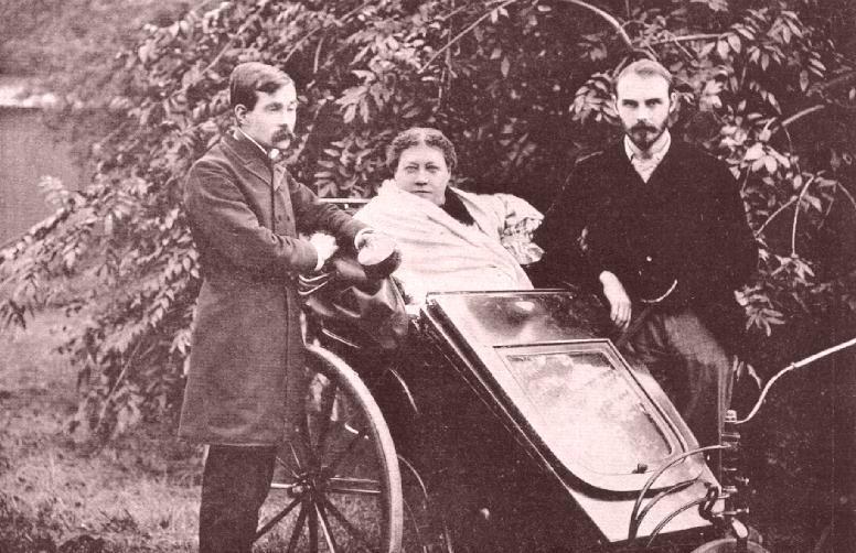 H.P. Blavatsky in 1891 with James Pryse (left) and G.R.S. Mead